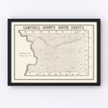 Vintage Map of Campbell County, South Dakota 1908