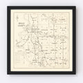 Vintage Map of Brule County, South Dakota 1947