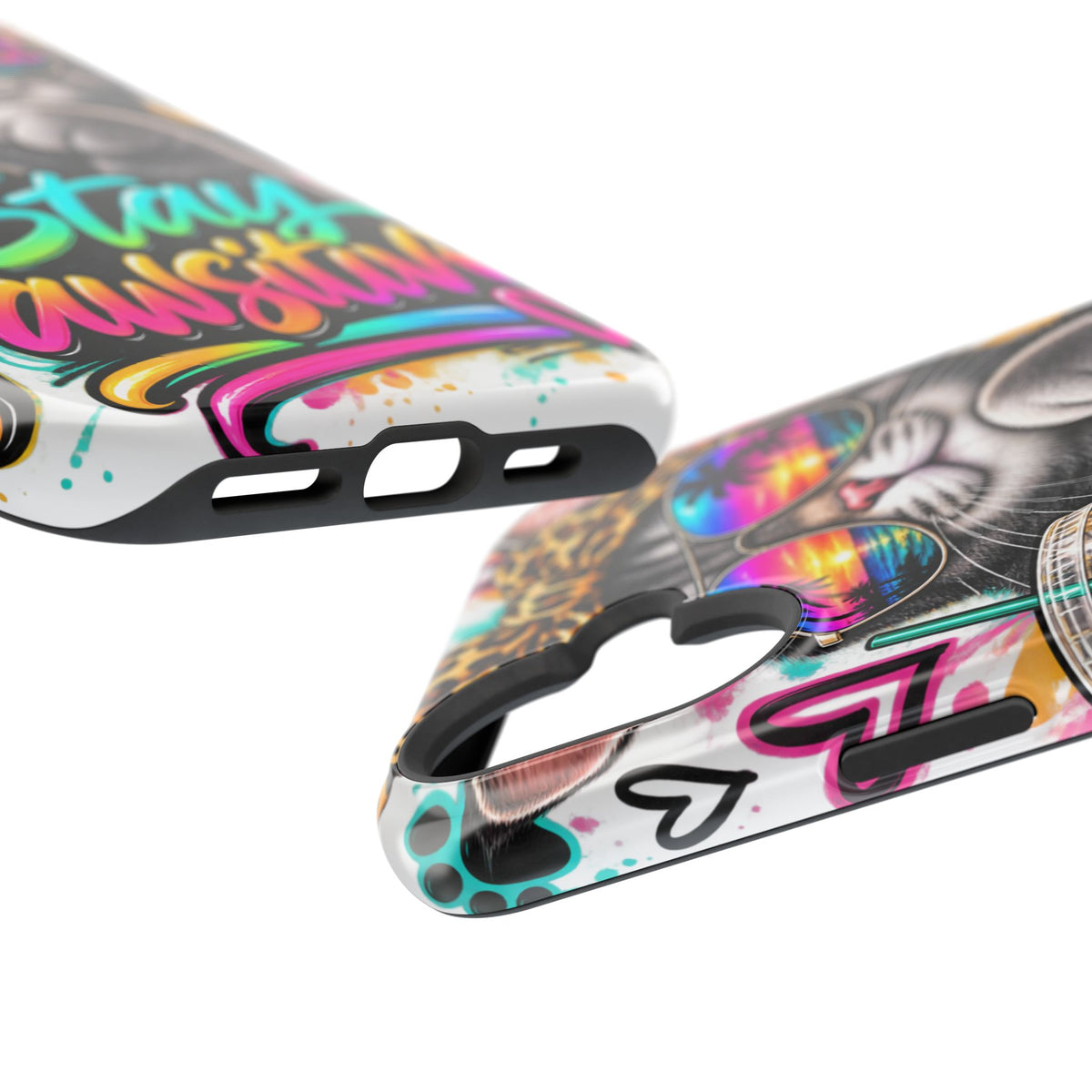 Phone Case — "Stay Pawsitive" Cat Impact-Resistant Case