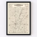 Vintage Map of Brown County, South Dakota 1918