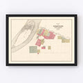 Vintage Map of Chamberlain, South Dakota 1890