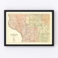 Vintage Map of Buffalo County, South Dakota 1917