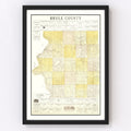 Vintage Map of Brule County, South Dakota 1930