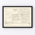 Vintage Map of Letcher, South Dakota 1884