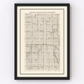 Vintage Map of Hand County, South Dakota 1900