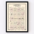 Vintage Map of Aurora County, South Dakota 1911