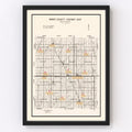 Vintage Map of Miner County, South Dakota 1954