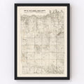 Vintage Map of Tripp County, South Dakota 1908