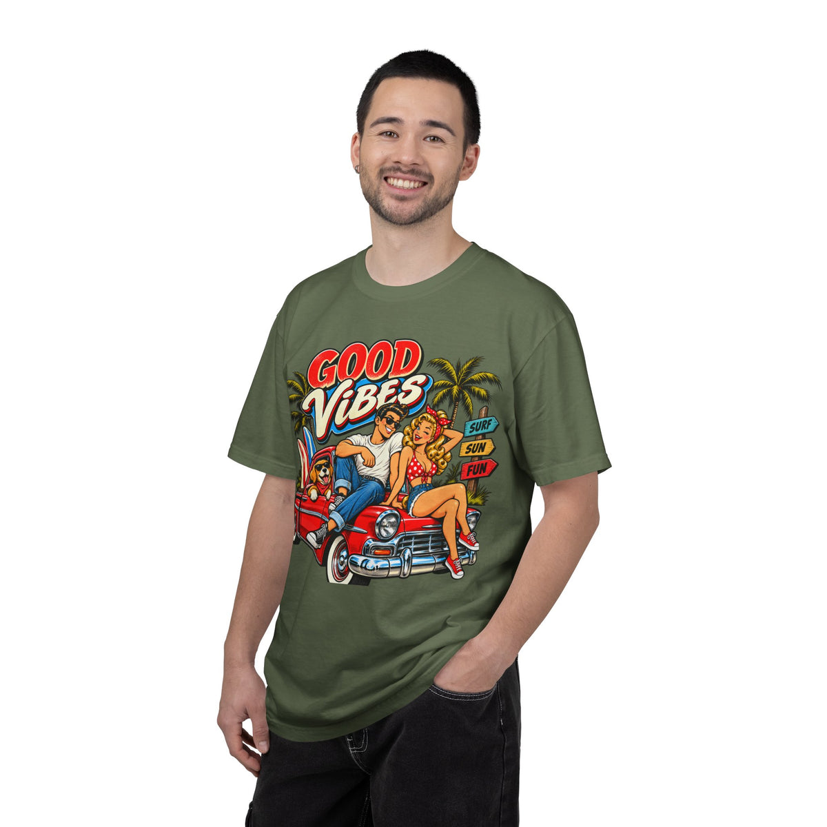 Good Vibes Retro Beach T-Shirt