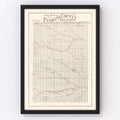 Vintage Map of Perkins County, South Dakota 1919