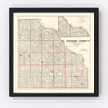 Vintage Map of Gregory County, South Dakota 1909