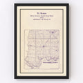 Vintage Map of Bon Homme County, South Dakota 1906