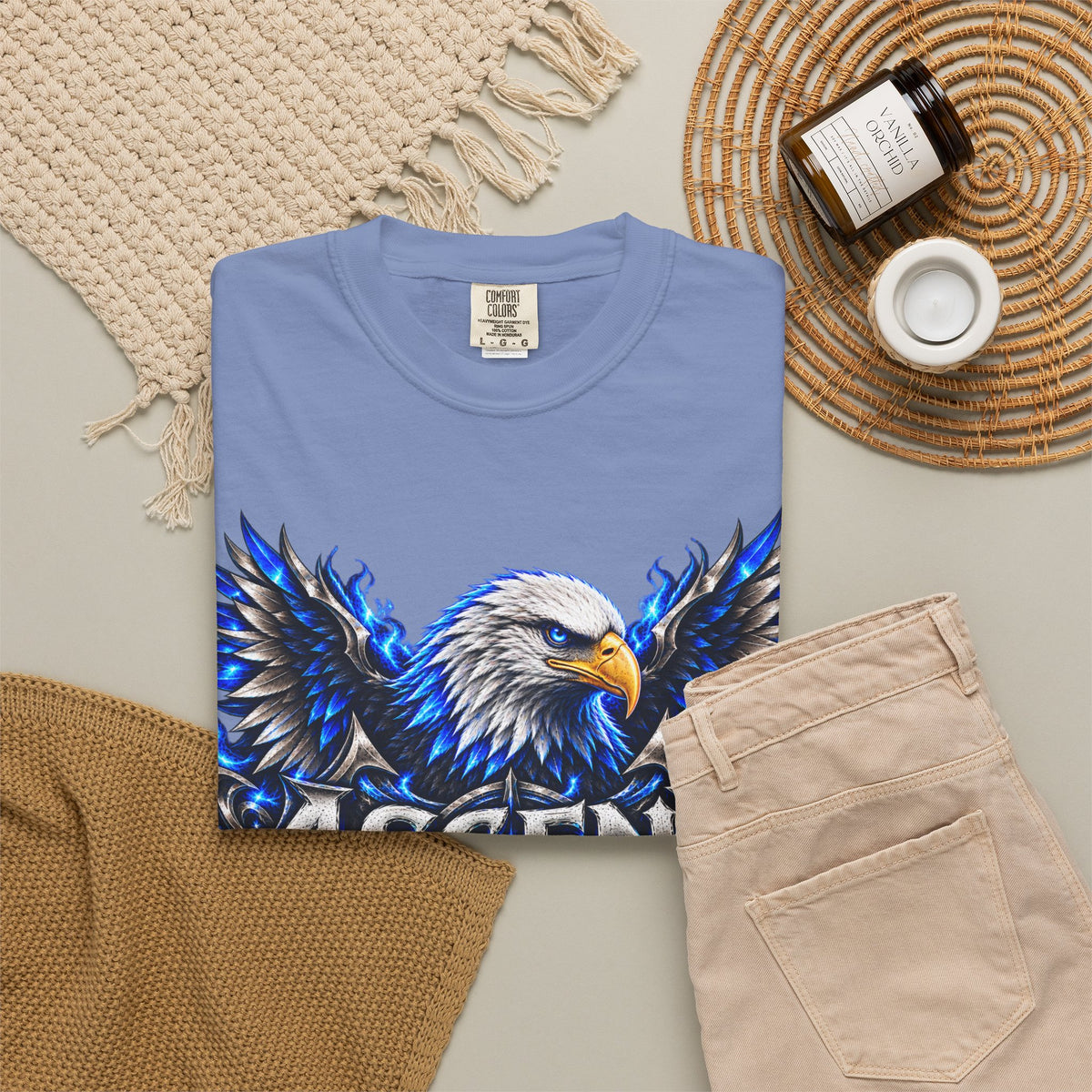 Ascend Eagle T-Shirt — Bold Blue Eagle Graphic Tee