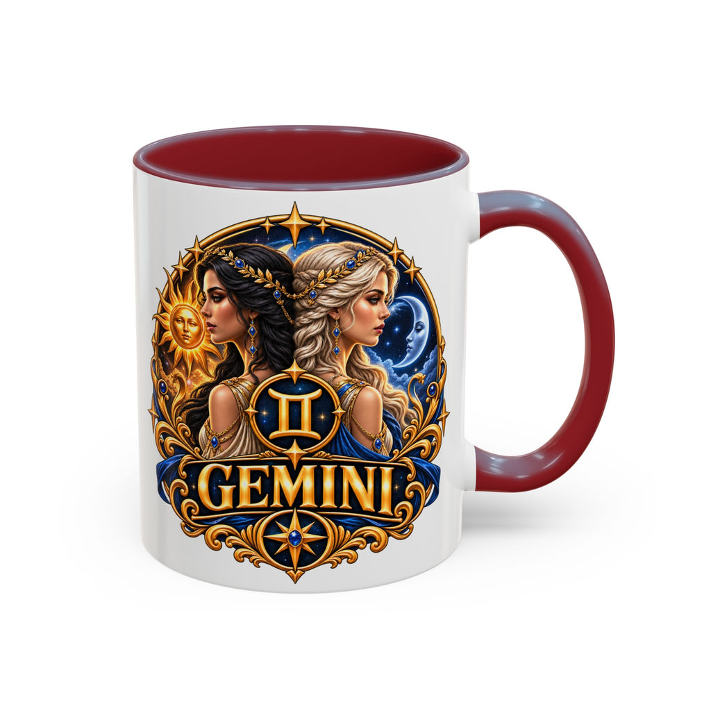 Gemini Zodiac Coffee Mug — Gemini Sign Astrology Accent Mug (11/15oz)