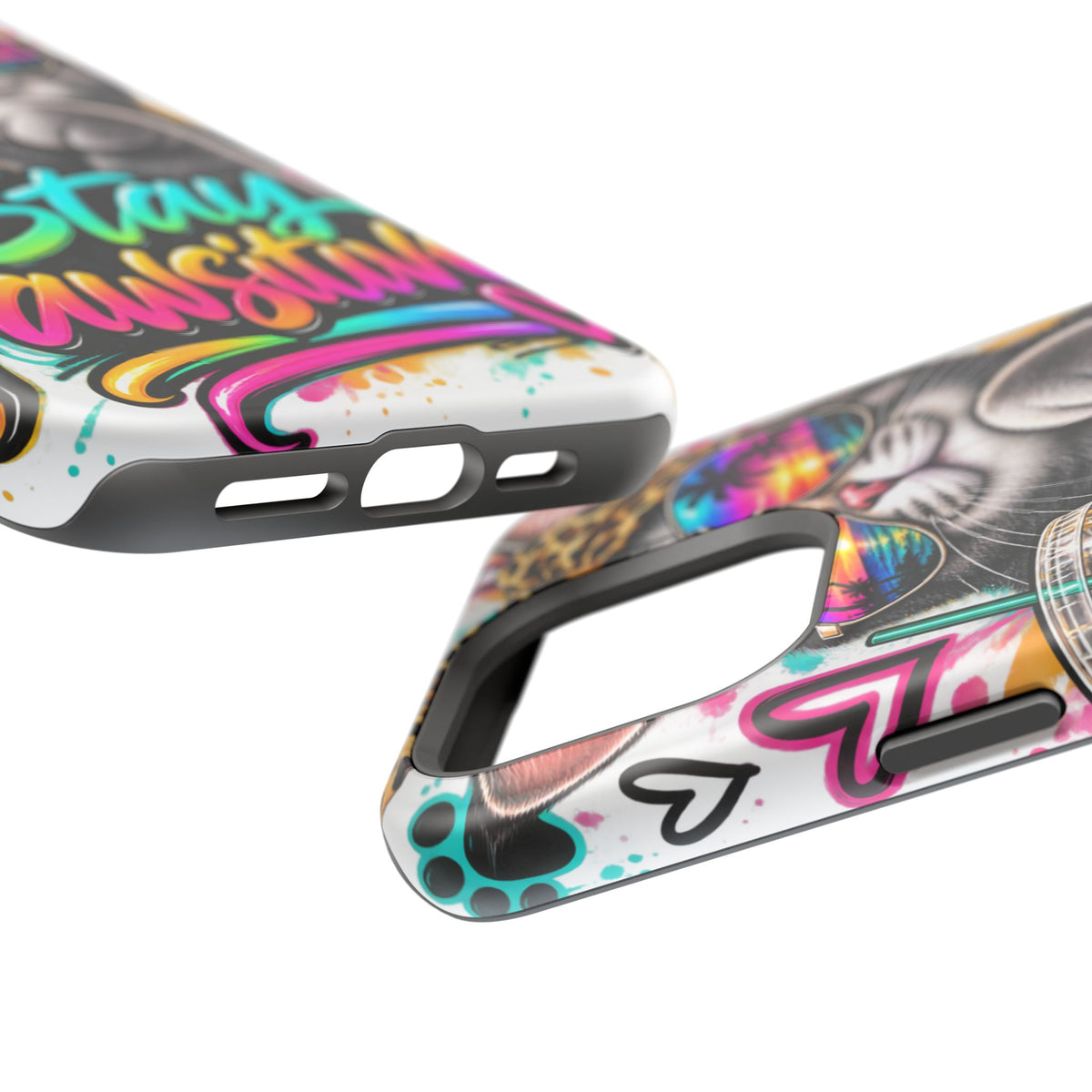 Phone Case — "Stay Pawsitive" Cat Impact-Resistant Case