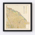 Vintage Map of Lac Qui Parle County, Minnesota 1924
