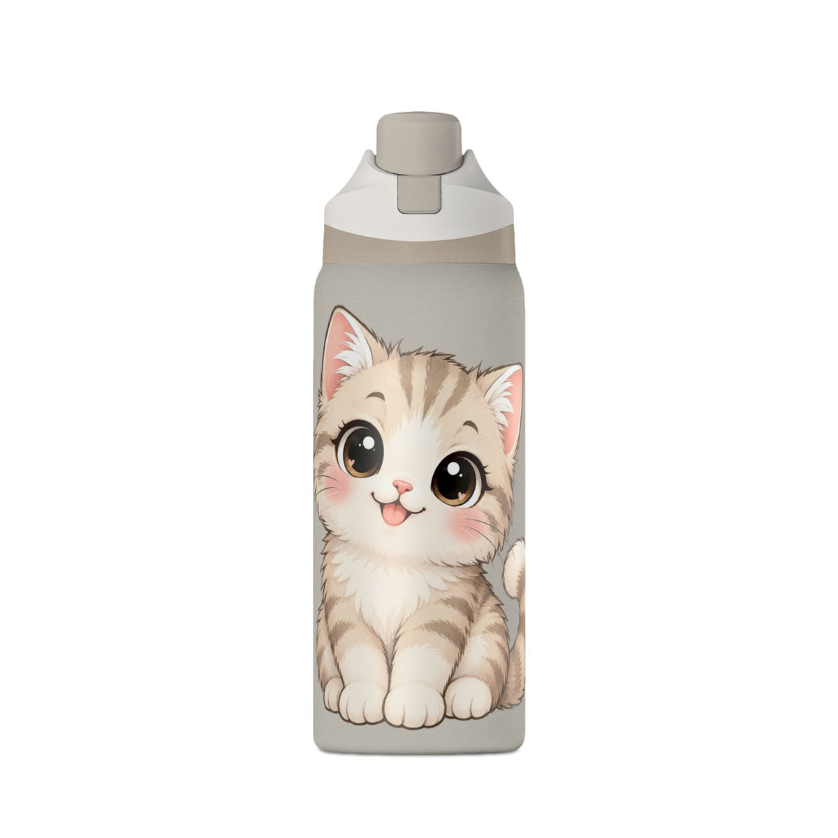 32oz Insulated Water Bottle – Cute Kitten Design