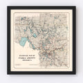 Vintage Map of Itasca County, Minnesota 1914
