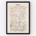 Vintage Map of Todd County, Minnesota 1913