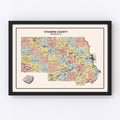 Vintage Map of Stearns County, Minnesota 1907