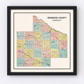 Vintage Map of Redwood County, Minnesota 1907