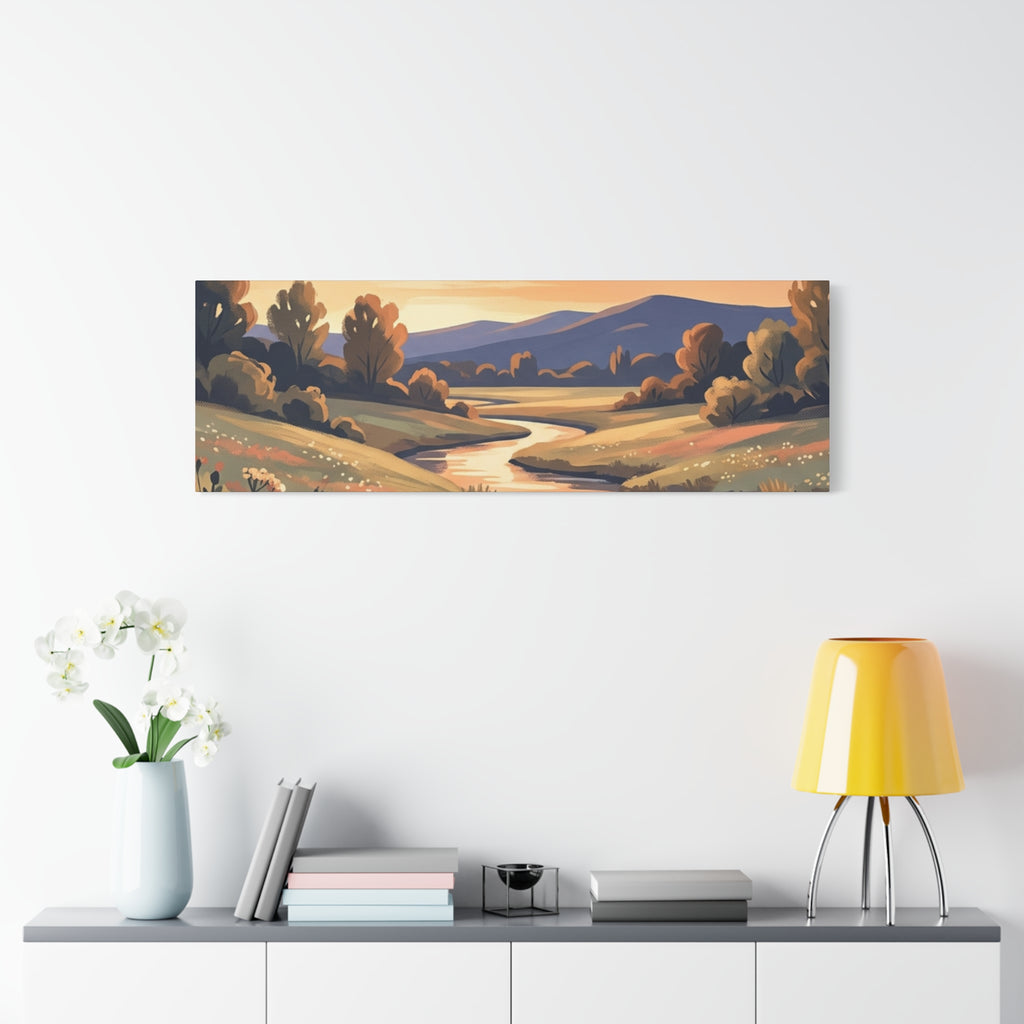 Sunset Meadow Canvas Wall Art