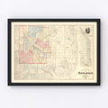 Vintage Map of Minneapolis, Minnesota 1874