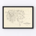 Vintage Map of Woonsocket, Rhode Island 1929