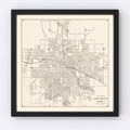 Vintage Map of Jackson, Michigan 1929