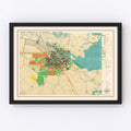 Vintage Map of Amsterdam, Netherlands 1927