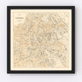 Vintage Map of Vienna, Austria 1923