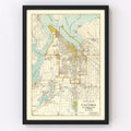 Vintage Map of Tacoma, Washington 1923
