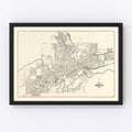 Vintage Map of Newark, Ohio 1921