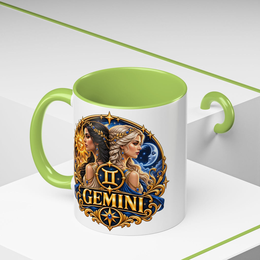 Gemini Zodiac Coffee Mug — Gemini Sign Astrology Accent Mug (11/15oz)