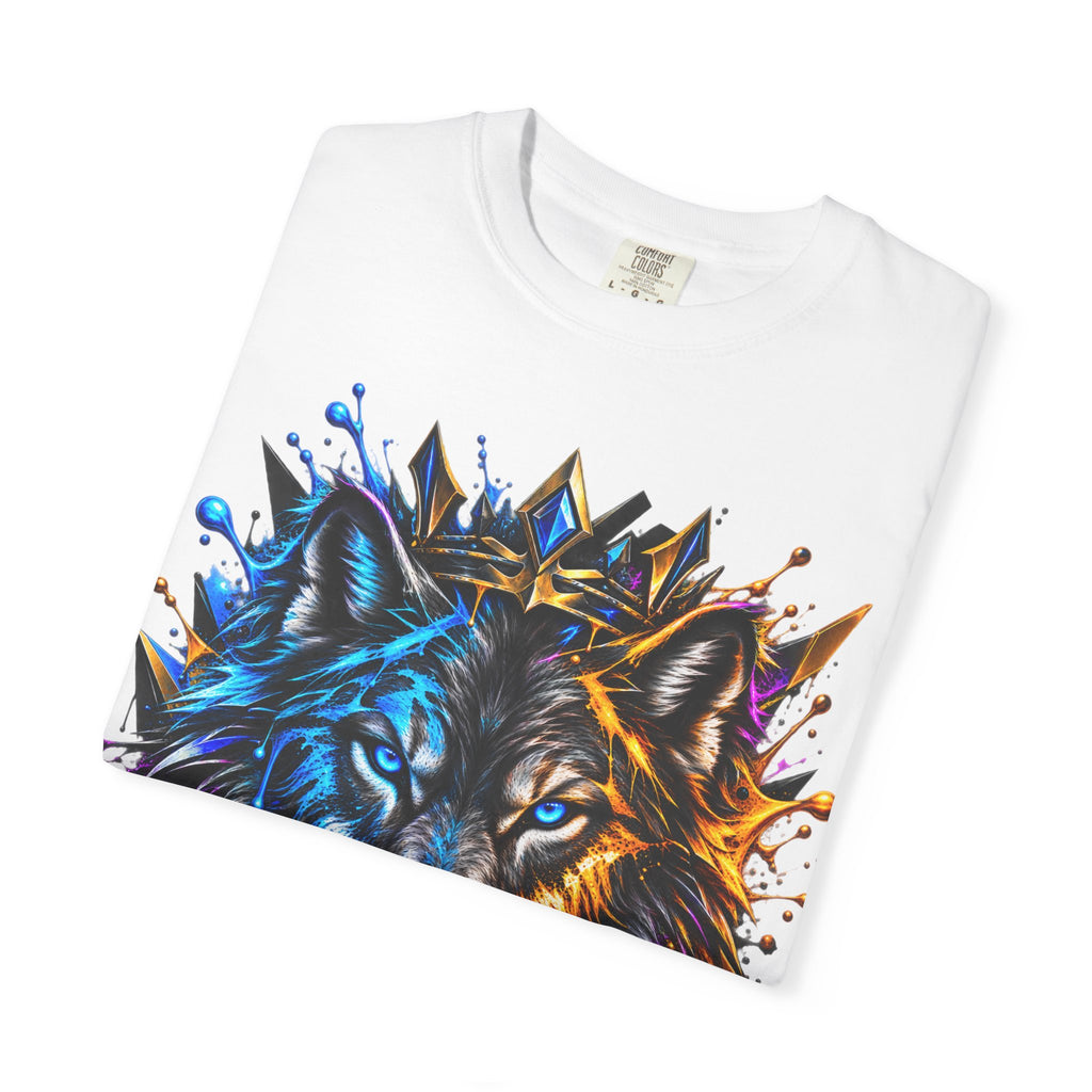 Wolf Head Graphic T-Shirt — Colorful Splash Art Tee