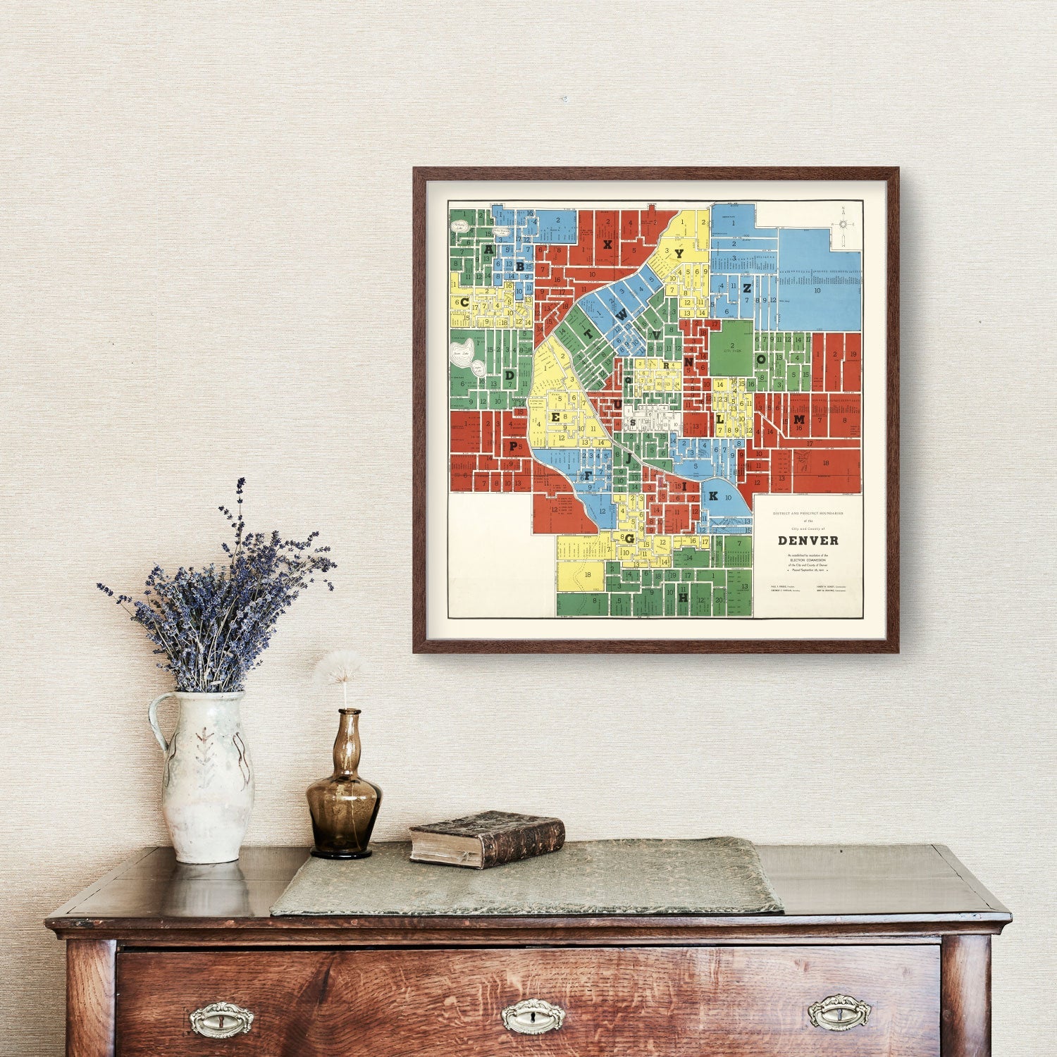Vintage Map of Denver, Colorado 1941