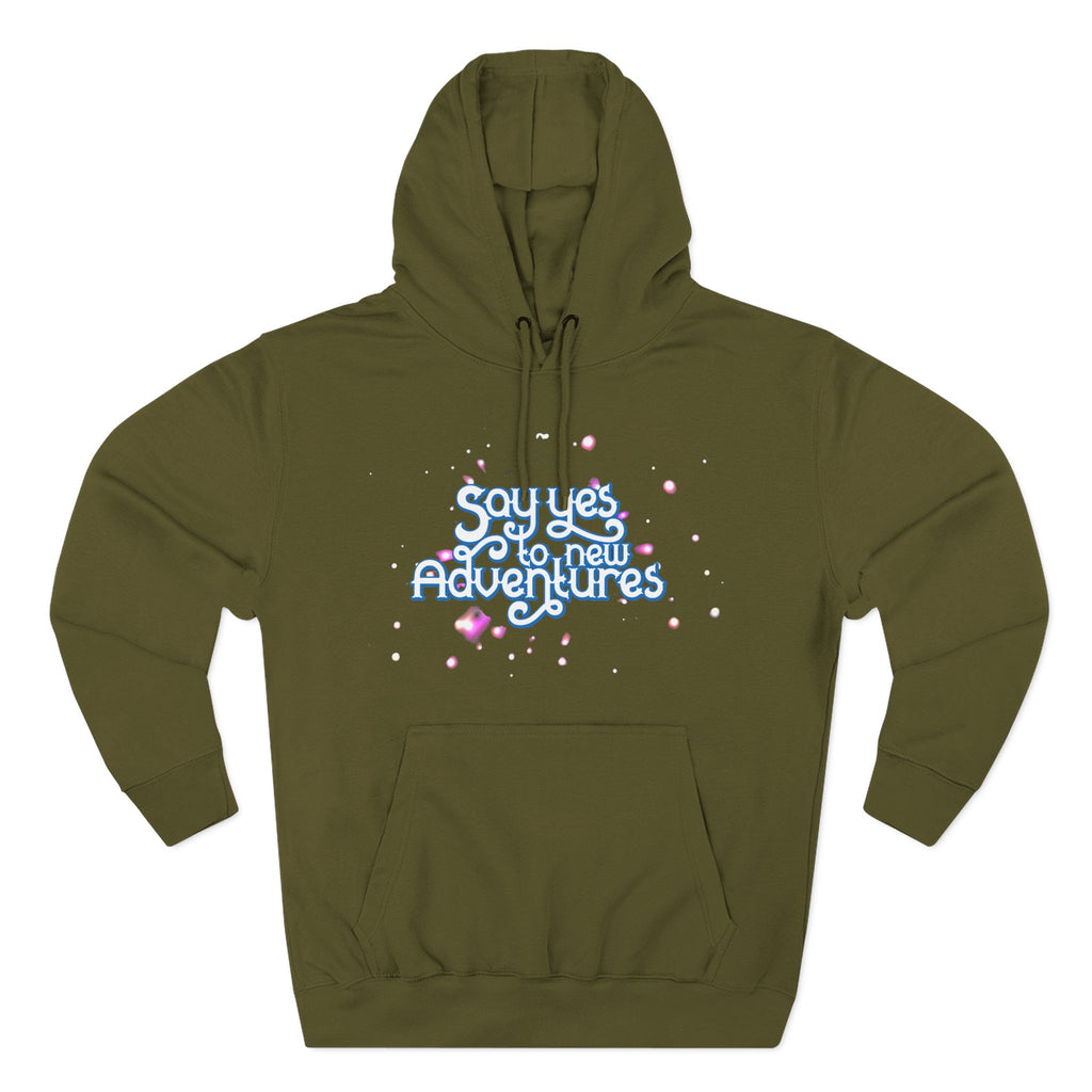 Hoodie — 'Say yes to New Adventures' Pastel Graphic Fleece Hoodie