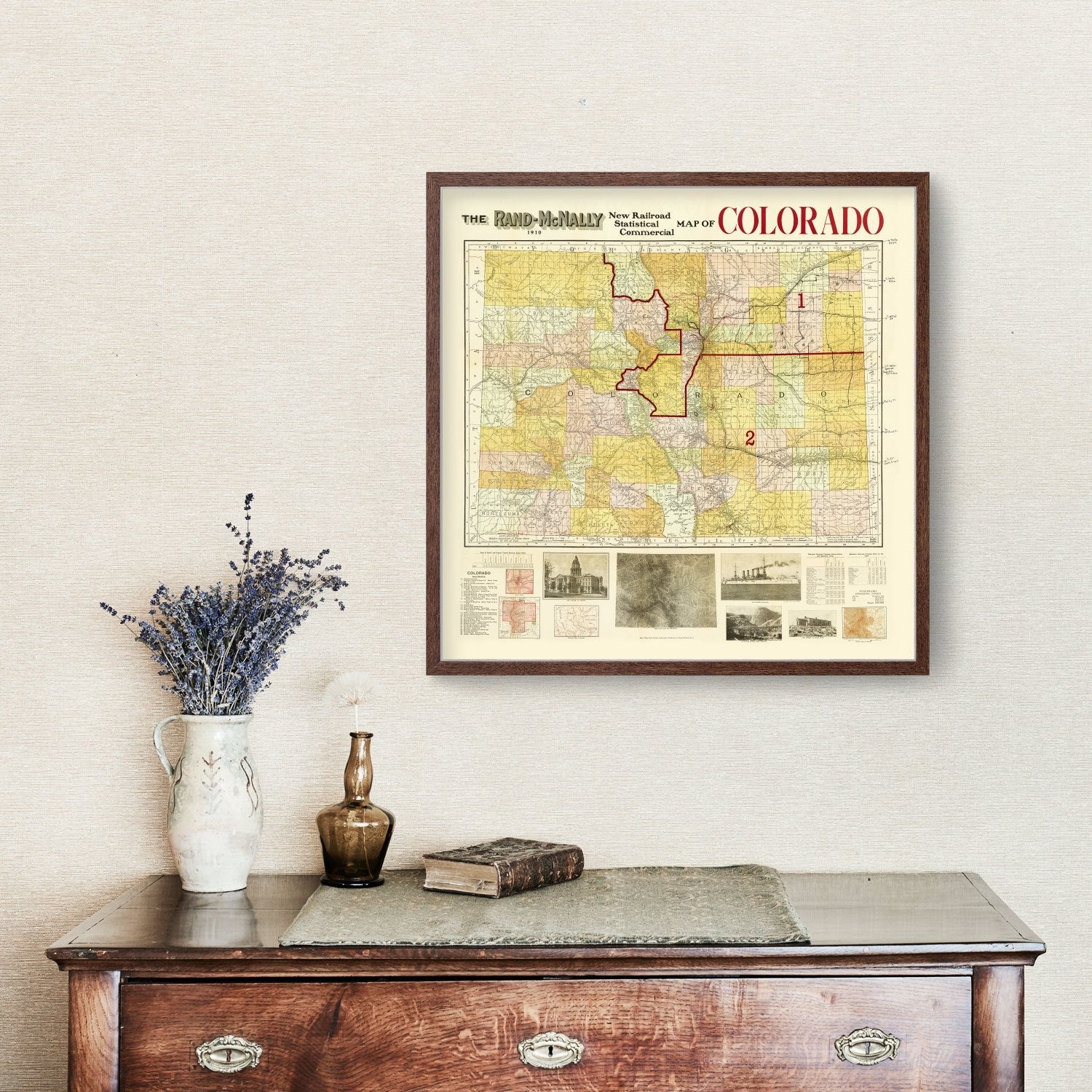 Vintage Map of Colorado 1910