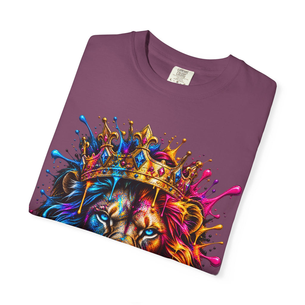 Color Splash Lion Tee — Regal Crown Graphic T-Shirt