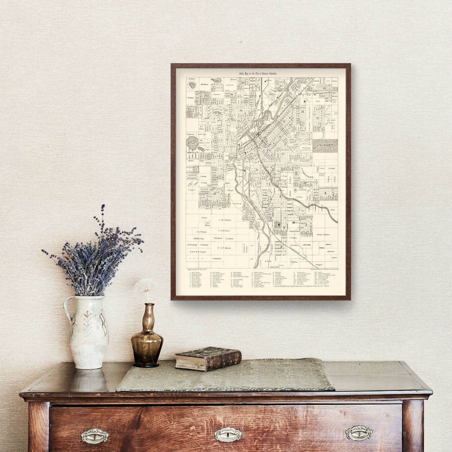 Vintage Map of Denver, Colorado 1882