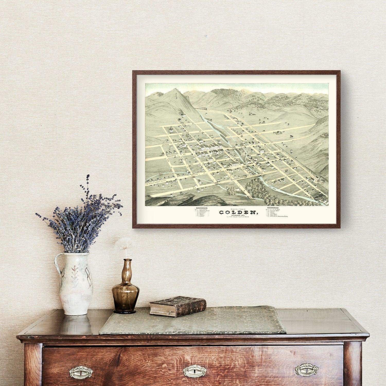 Vintage Map of Golden, Colorado 1873