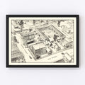 Vintage Map of Denver, Oklahoma 1860