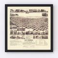 Vintage Map of Guthrie, Oklahoma 1891