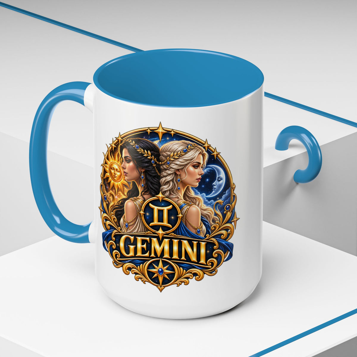 Gemini Zodiac Coffee Mug — Gemini Sign Astrology Accent Mug (11/15oz)
