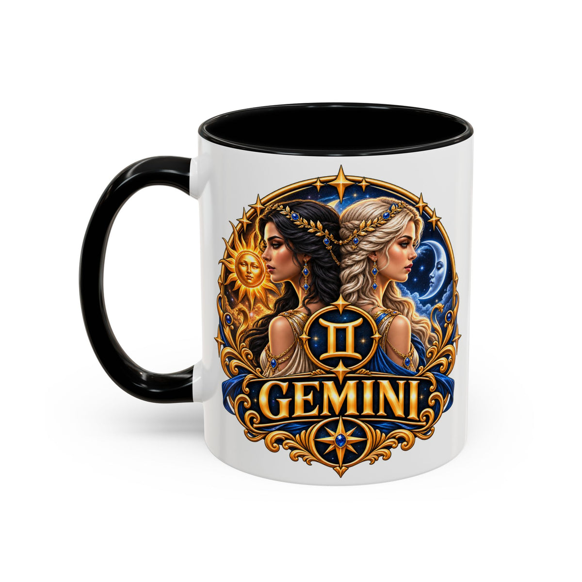 Gemini Zodiac Coffee Mug — Gemini Sign Astrology Accent Mug (11/15oz)