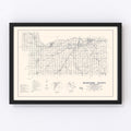 Vintage Map of Oklahoma County, Oklahoma 1936