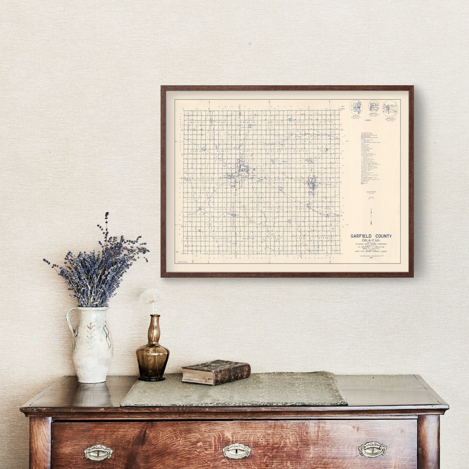 Vintage Map of Garfield County, Oklahoma 1936