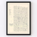 Vintage Map of Grady County, Oklahoma 1936