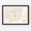 Vintage Map of Comanche County, Oklahoma 1936