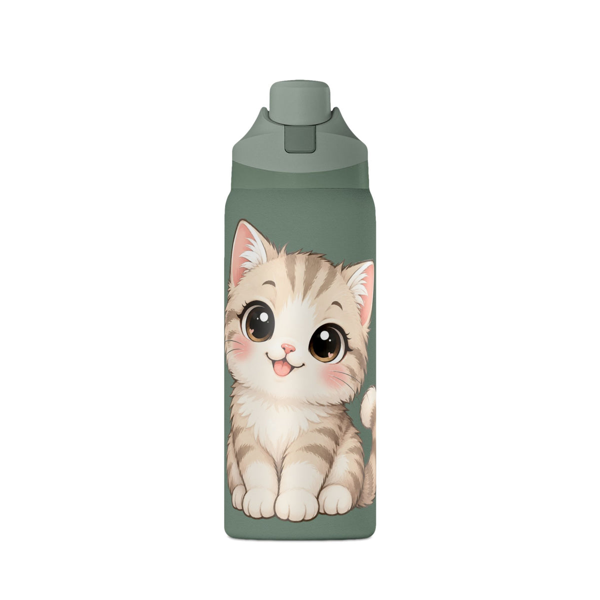 32oz Insulated Water Bottle – Cute Kitten Design